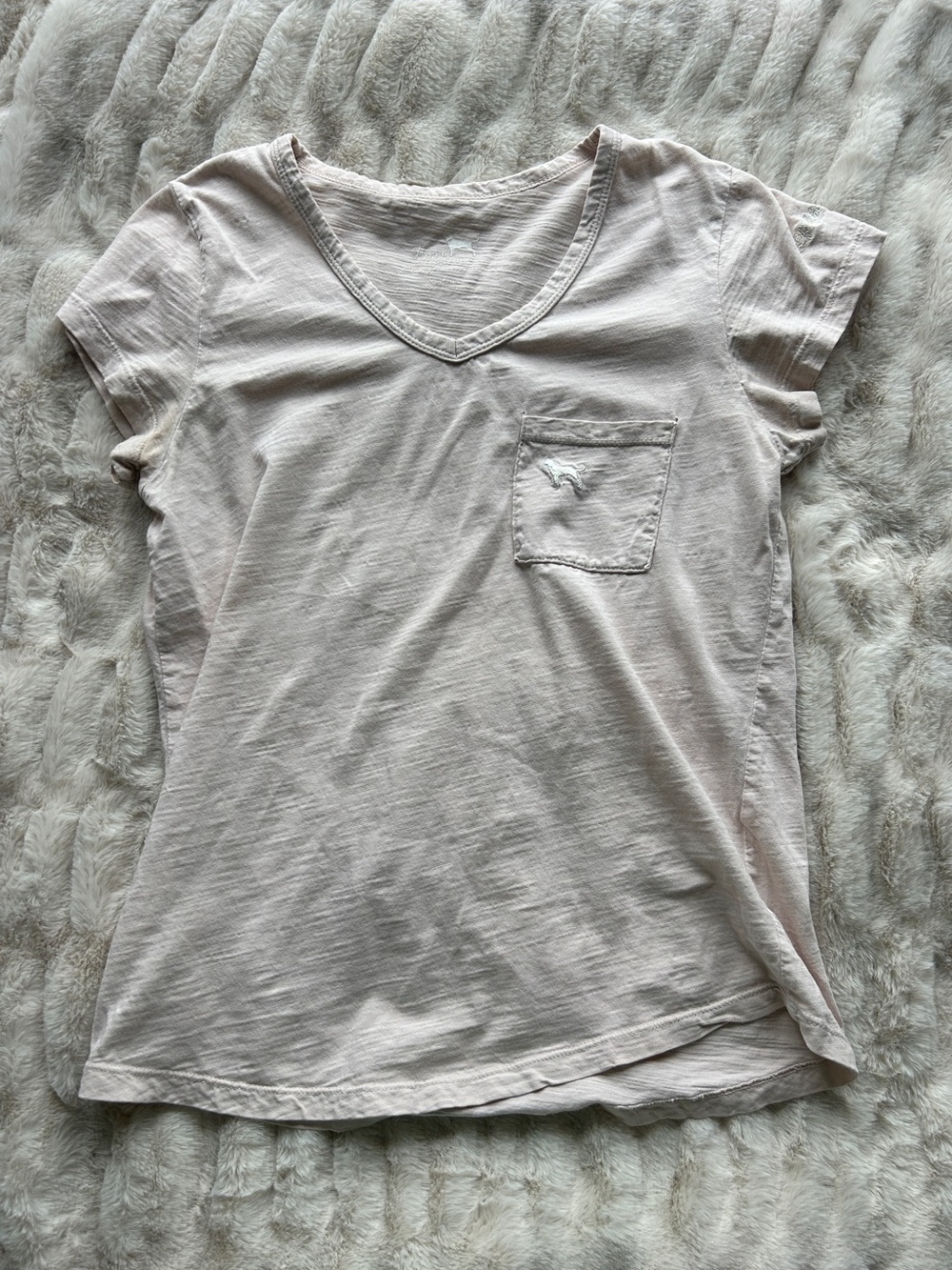 Tan V-Neck Pocket Tee